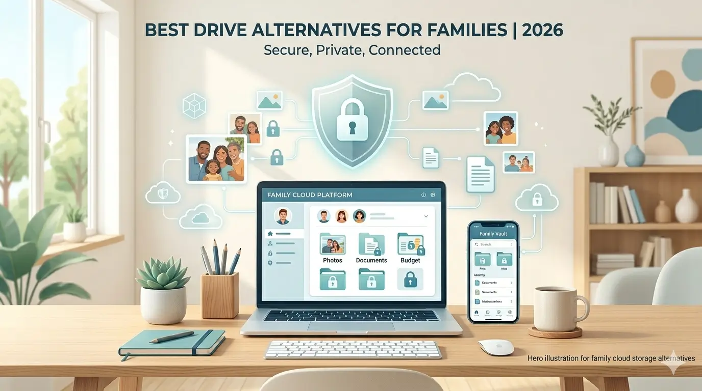 Best Google Drive alternative for families 2026 — pCloud, Internxt, and Sync.com compared
