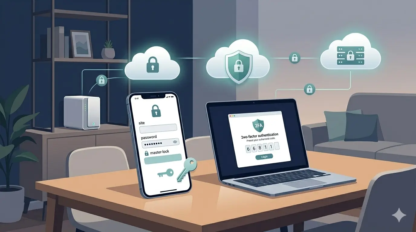 Examples of safe family cloud storage setups including encrypted cloud, NAS, and hybrid backup