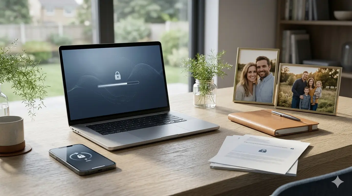 Secure family cloud storage with encrypted file syncing across devices